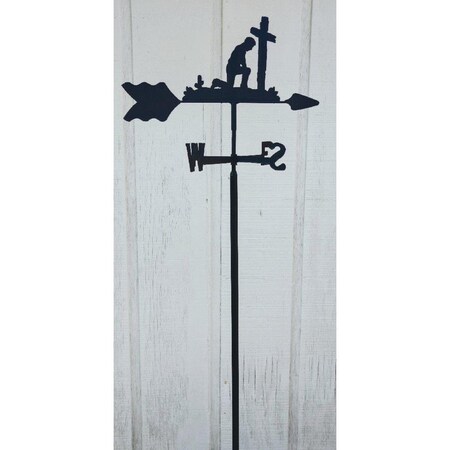 The Lazy Scroll Praying Man Garden Mount Weathervane TH330999